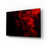 Red Smoke abstract panel bringing dramatic motion to a contemporary living space