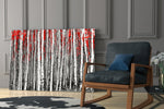 Red Forest artwork bringing graphic nature to a modern office