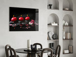 Spa glass print adding evening mood to a restful bedroom