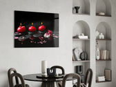 Spa glass print adding evening mood to a restful bedroom