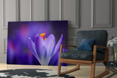 Flower artwork anchoring a quiet reading corner