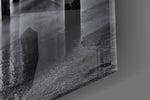Dock panel catching side light to reveal its sharp monochrome