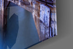 Dock panel catching warm light to reveal its sunset palette