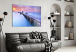 Dock panel adding vacation mood to a living room with coastal character