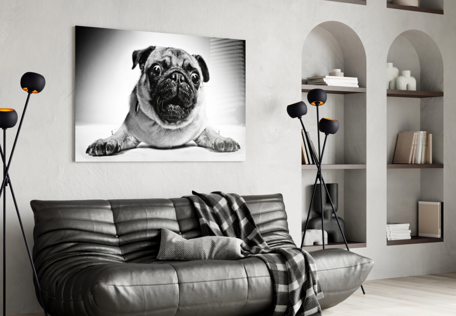 Pug Glass Wall Art.