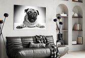 Pug panel adding daily charm to a home office wall