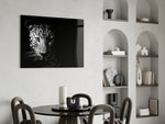 Leopard glass print enhancing a study or library