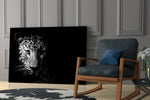 Leopard artwork bringing cinematic portraiture to a modern living room