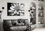 Flower panel adding botanical focus to a dressing or vanity area