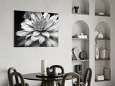Flower glass print enhancing a bathroom with spa-style discipline