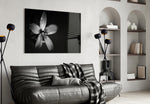 Flower panel adding botanical focus to a dressing area