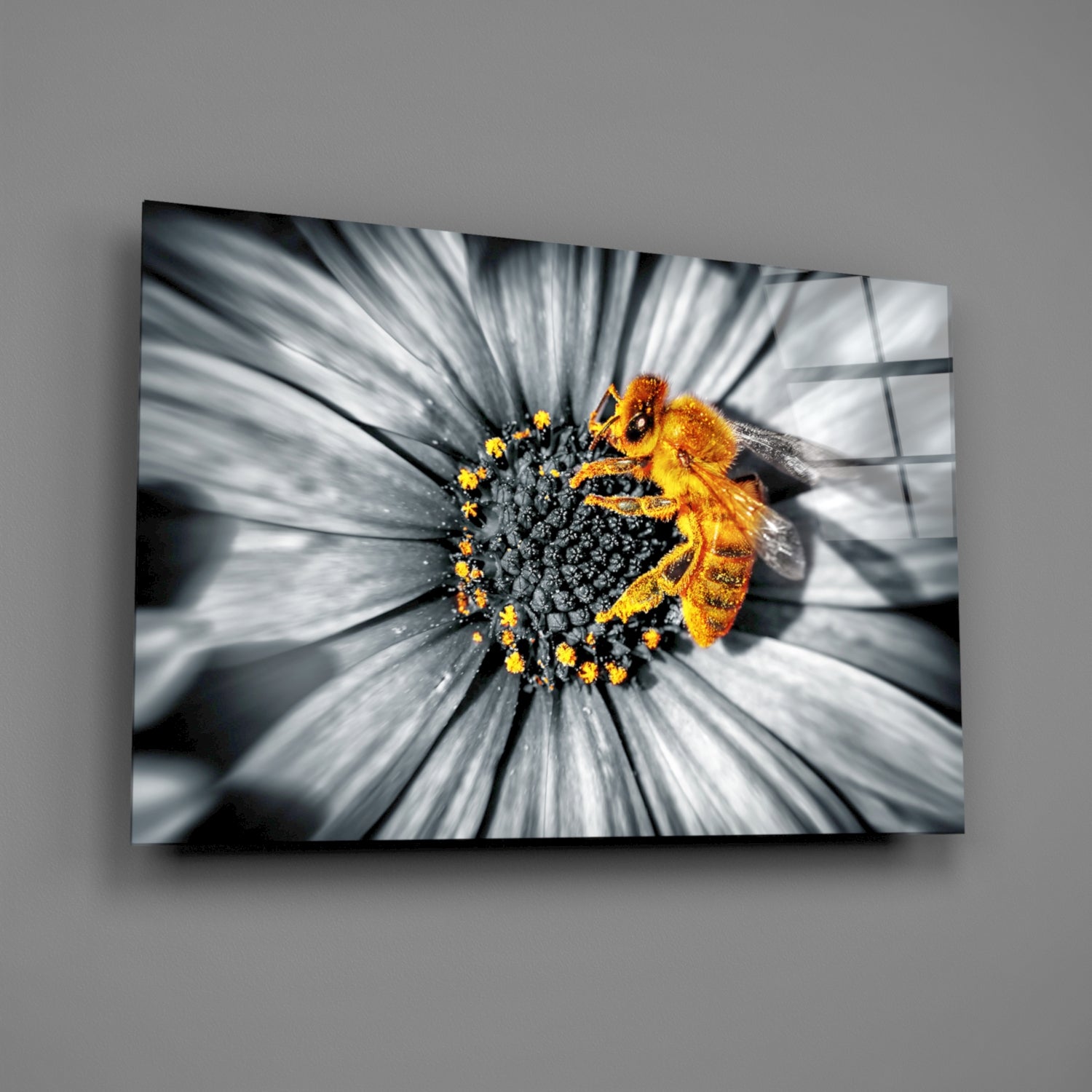 Honey Bee Glass Wall Art.