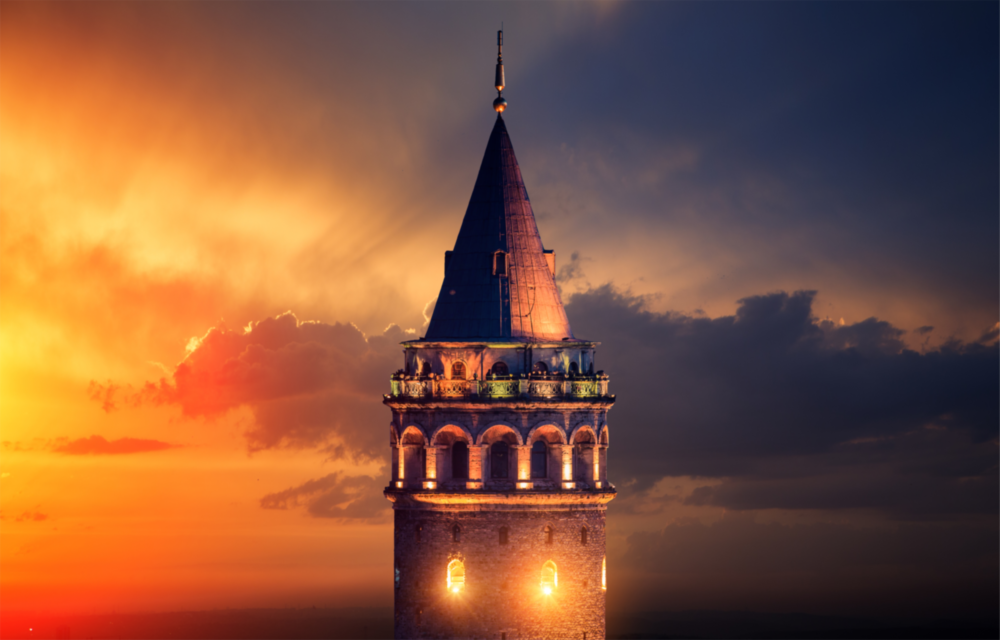 Galata Tower Glass Wall Art