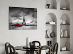 Eiffel Tower glass print enhancing a hallway with travel character