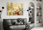 Retro panel adding literary mood to a bookish bedroom