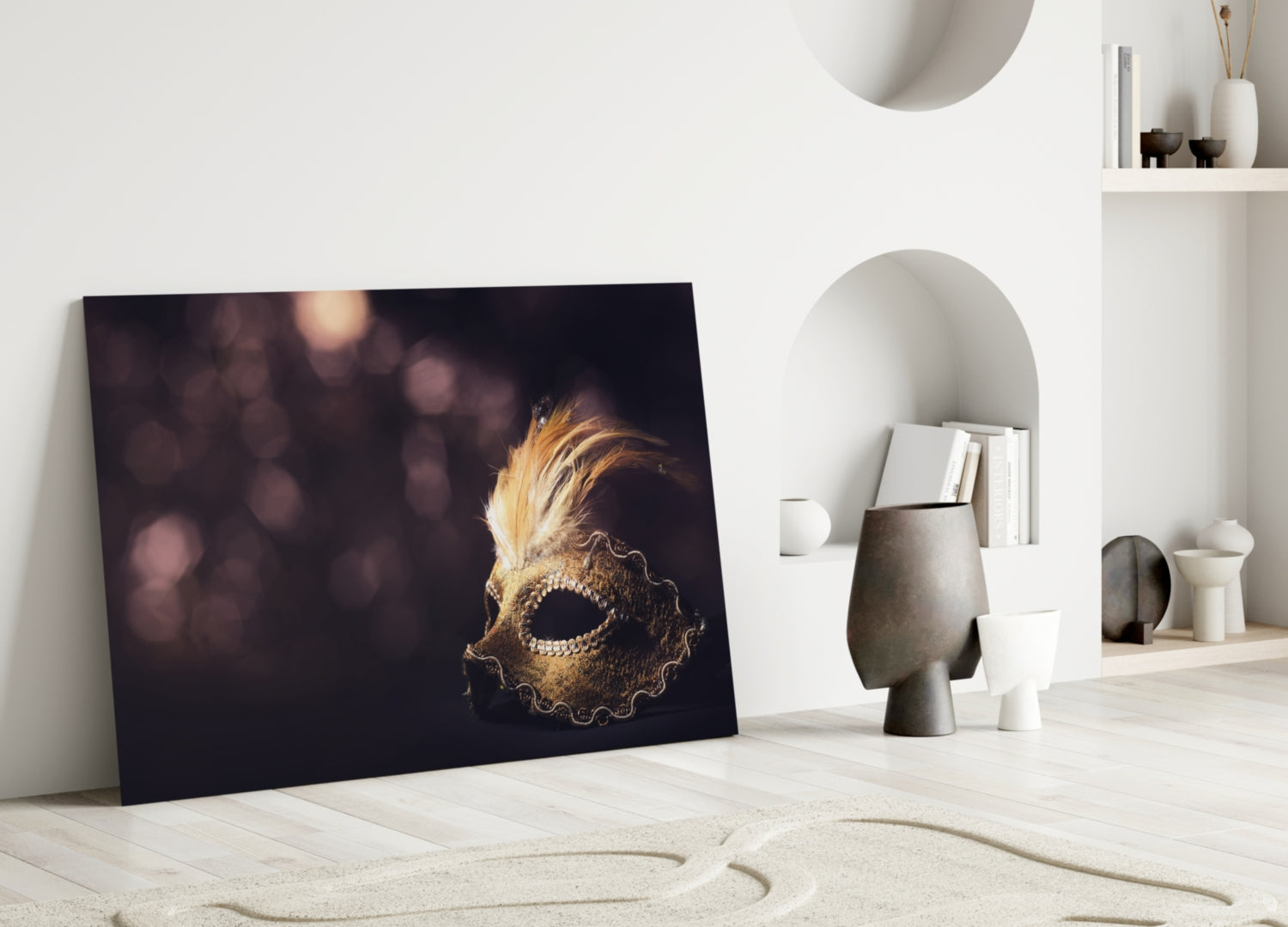 Venetian Mask Glass Wall Art.