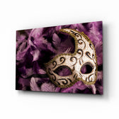 Ivory and gold mask panel bringing regal drama to a contemporary living space