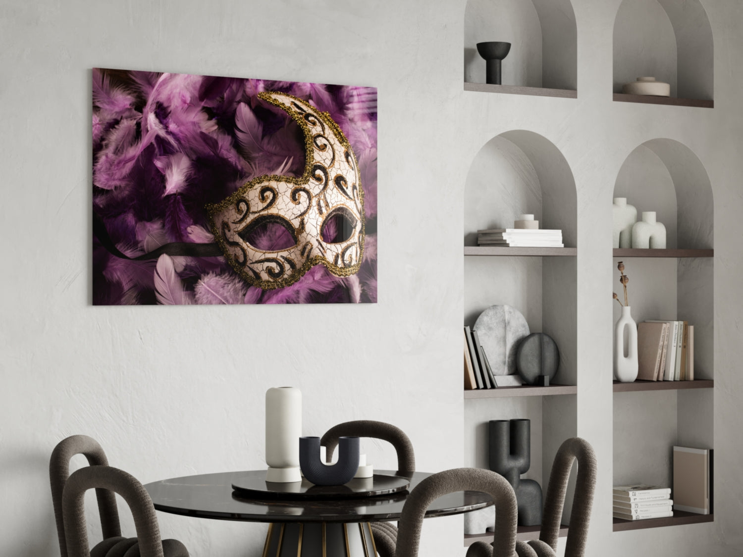 Venetian Mask Glass Wall Art.