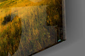 Mountain panel catching morning light to reveal its warm palette