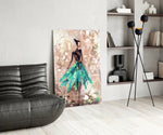 Female glass print enhancing a creative studio or office