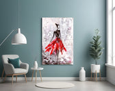 Female panel adding dramatic warmth to a feminine lounge