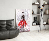Female glass print enhancing a creative studio