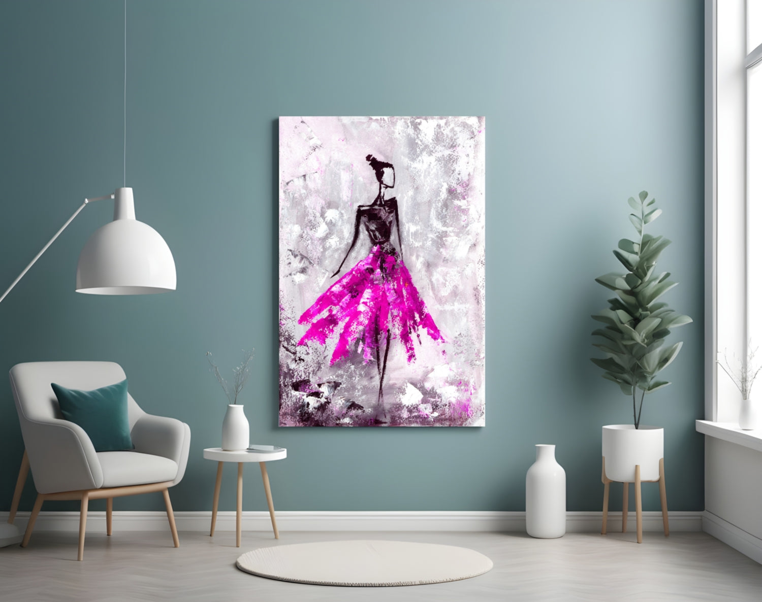 Woman (Pink) Glass Wall Art.