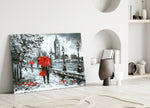 London glass wall art styled above a sofa in a literary living room