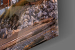 Lighthouse panel catching ambient light to reveal its pastel sky