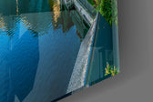 Lake panel catching daylight to reveal its symmetrical reflection