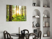 Forest glass print enhancing a study with quiet focus