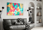 Balloons panel adding celebration color to a family living area