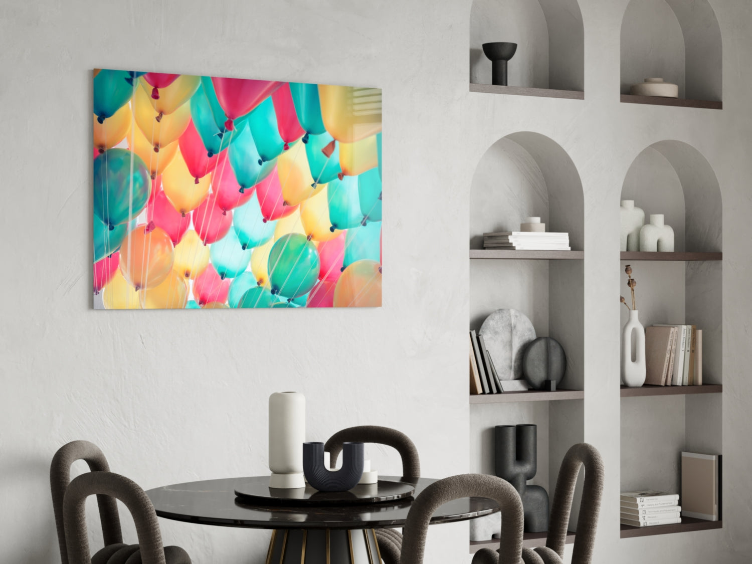 Balloons Glass Wall Art.