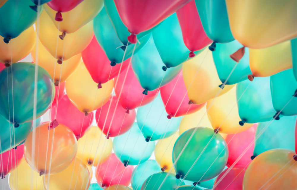 Balloons Glass Wall Art