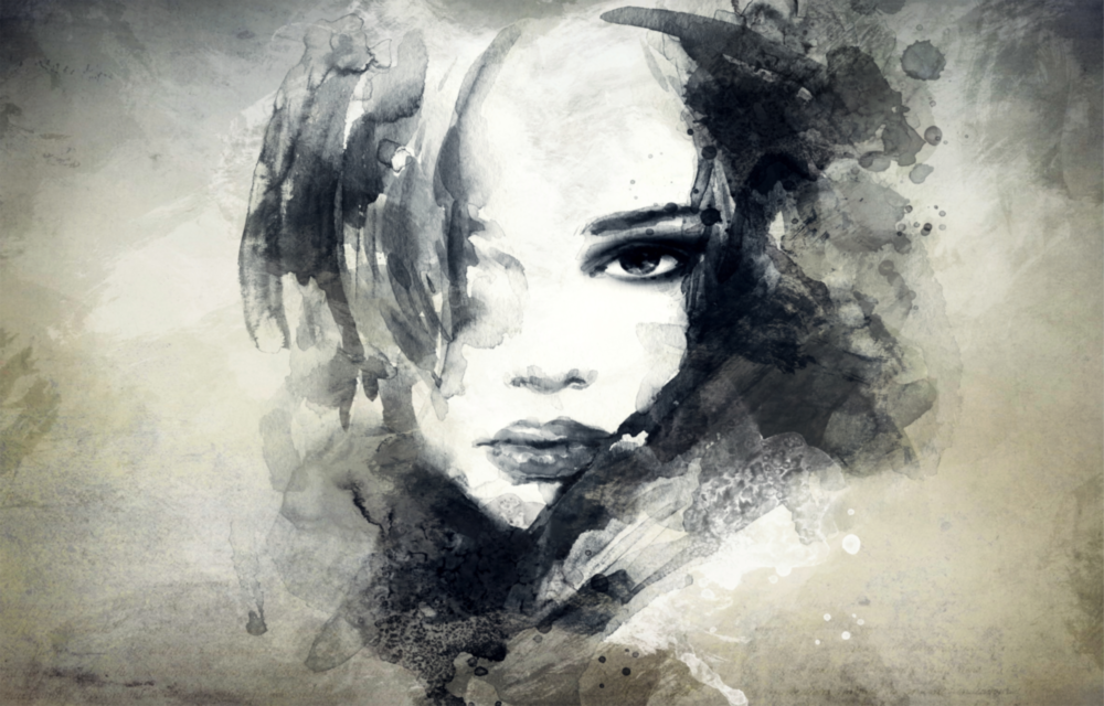 Woman Portrait Glass Wall Art