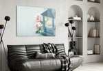 Candle and Rose panel adding soft warmth to a dressing area