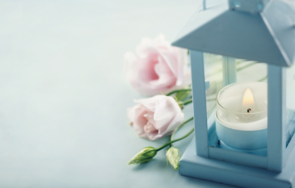 Candle & Rose Glass Wall Art