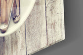 Heart panel catching soft light to reveal its rustic palette