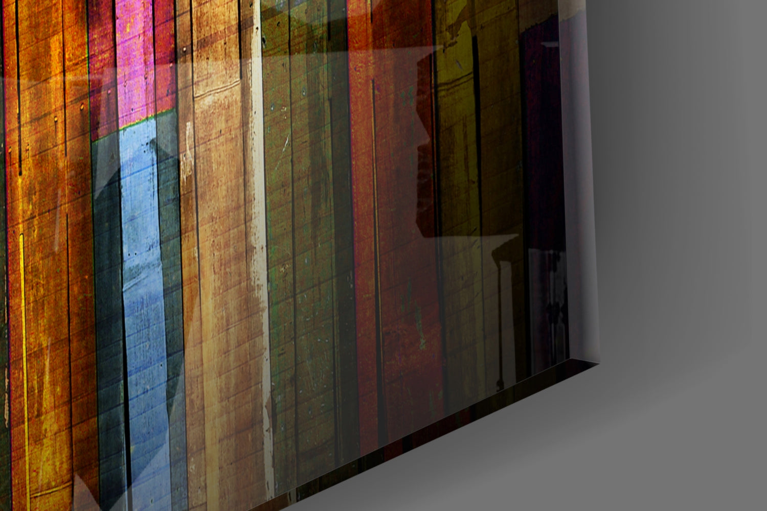 Painted Wood Glass Wall Art.