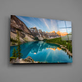 Moraine Lake panel bringing wilderness grandeur to a contemporary living space