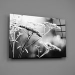 Wildflower silhouette panel bringing meadow calm to a contemporary living space