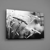 Wildflower silhouette panel bringing meadow calm to a contemporary living space