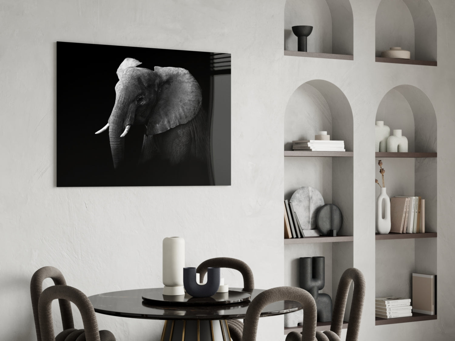 Elephant Glass Wall Art.