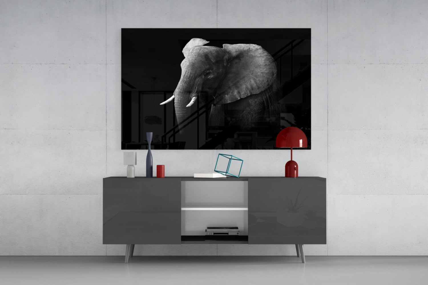 Elephant Glass Wall Art.