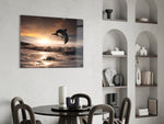 Dolphin panel adding joyful motion to a family living room