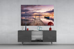 Dock panel catching dusk light to reveal its twilight palette