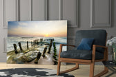 Dock glass print adding ruin-romantic atmosphere to a hallway