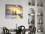 Destroyed Dock panel adding weathered character to a living room