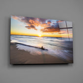 Silken waves sunset panel bringing coastal poetry to a contemporary living space