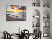 Sunset panel enhancing a bathroom retreat with beach calm
